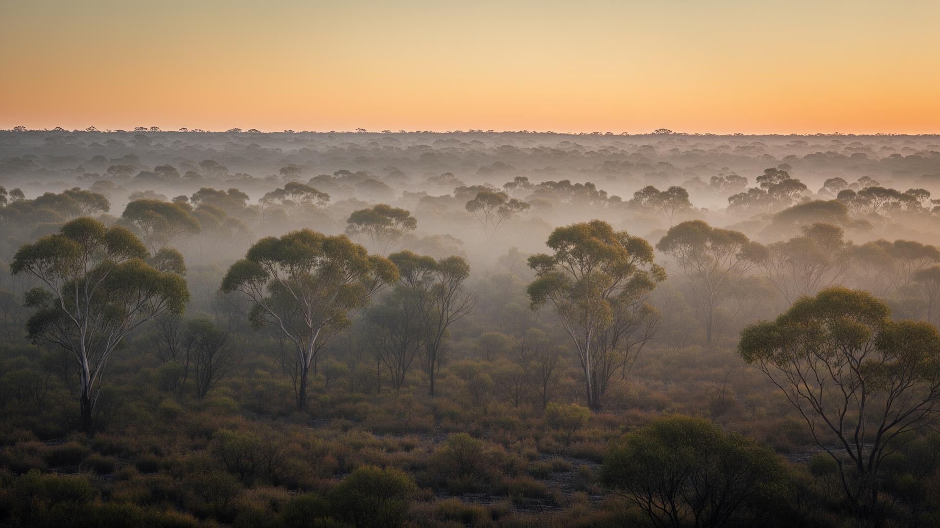 Australian bushland at dawn